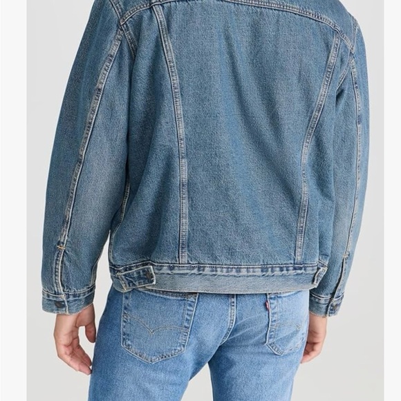 NWOT MENS LEVIS DENIM JACKET SHERPA LINED TRUCKER BLUE SIZE MEDIUM - Picture 8 of 9